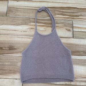 Lavender Halter Neck Crop Top